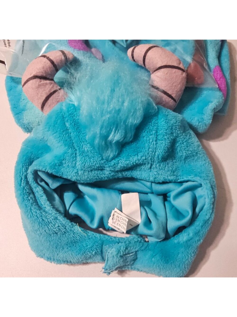 Disney Baby Monsters Inc Sully Costume 6-12 Months Soft Feet Tail Hood Halloween - Picture 3 of 5